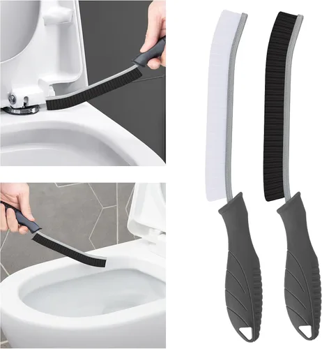 Vista 18 de Cepillo de inodoro, 2 piezas de cepillo de limpieza de baño, cepillo para fregar huecos con orificio para colgar, cepillo multifuncional de limpieza