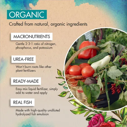 Vista 4 de 1 Galón de Fertilizante de Emulsión de Pescado Orgánico para Plantas - Ideal Fertilizante Líquido de Pescado para Plantas, Flores, Frutas