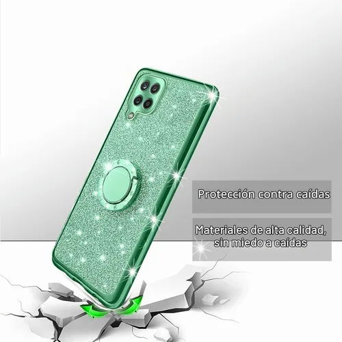 Vista 6 de Funda para Samsung Galaxy A12, A12 Samsung Phone Case para mujer con purpurina de cristal suave TPU transparente de lujo Bling Funda protectora