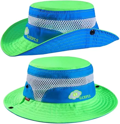 Vista 2 de Gcepls Sombrero plegable transpirable con protección solar para niños y niñas gorra de verano para la playa al aire libre