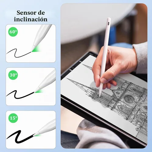 Vista 5 de MEKO Paquete de 8 puntas de repuesto solo para el lápiz de iPad de carga A-blanco