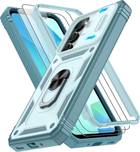 Vista 262 de Gritup Funda para Google Pixel 6 con cubierta deslizante para cámara y protector de pantalla (2 unidades), soporte de anillo giratorio 360°, funda