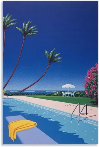 Vista 9 de Hiroshi Nagai - Decoraciones para dormitorio, decoración estética para habitación, arte para el hogar, marco de trabajo, póster, pintura decorativa