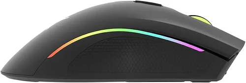 Vista 9 de DeLUX Mouse ergonómico inalámbrico para juegos con Pixart 335 16000 DPI, receptor USB 2.4G, 7 botones programables e interruptor rojo Kailh, ratones