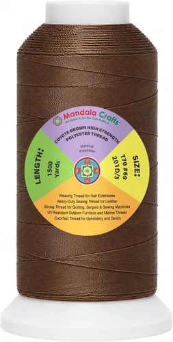 Vista 57 de Mandala Crafts Airforce Blue Tex 70 - Hilo de poliéster para tapicería 1500 Yds T70 UV Resistant Strong Thread for Leather Sewing, Marine