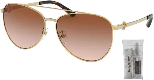 Vista 2 de Tory Burch TY6074 Pilot Sunglasses for Women BUNDLE with Designer iWear Complimentary Eyewear Care Kit
