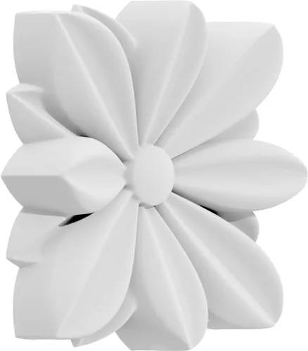 Vista 2 de Ekena Millwork ROSC075X075HLBUF Roseta de flores extra Jumbo Hillsboro, blanco
