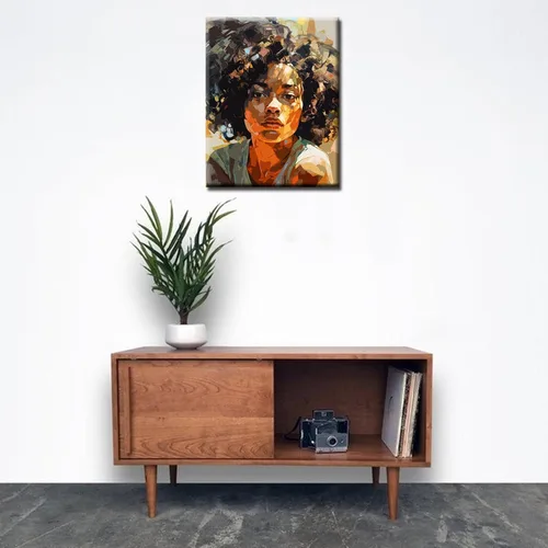 Vista 4 de Tucocoo Kit de pintura africana por números para niñas negras, lienzo de 16 x 20 pulgadas, pintura al óleo para niños, estudiantes, adultos