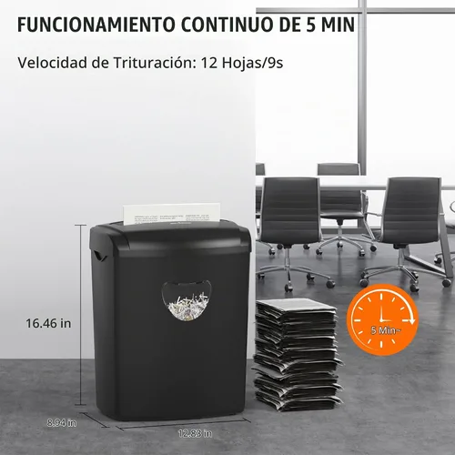Vista 4 de Suntiko Trituradora de corte cruzado para oficina en casa de 12 hojas