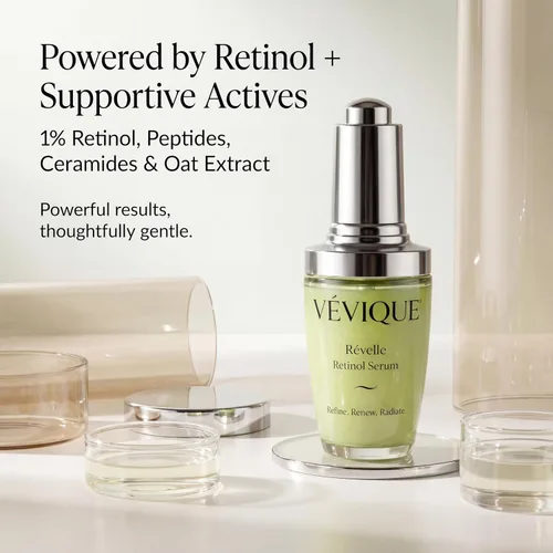 Vista 2 de Révelle - Suero de retinol 1% puro con ceramida NP y extracto de avena, suero facial calmante con textura para piel radiante, fórmula suave