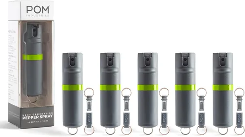 Vista 25 de POM Pepper Spray Keychain, Quick Key Release for Instant Access, Flip Top Safety, Maximum Strength OC Formula with UV Marking Dye, 25 Bursts, 10 ft
