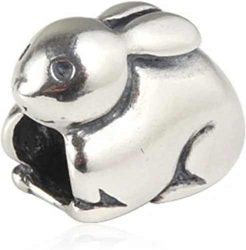 Vista 7 de Lucky Dog conejo encanto 925 plata esterlina Animal Beads Pet Charms para pulsera de Pandora encantos Perro