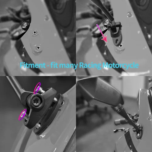 Vista 7 de MZS Espejos de Motocicleta Ajuste de Vista Trasera Compatible con EX250 EX400 CBR250R CBR300R CBR500R CBR600RR CBR 600 F4 F4I CBR900RR CBR929RR