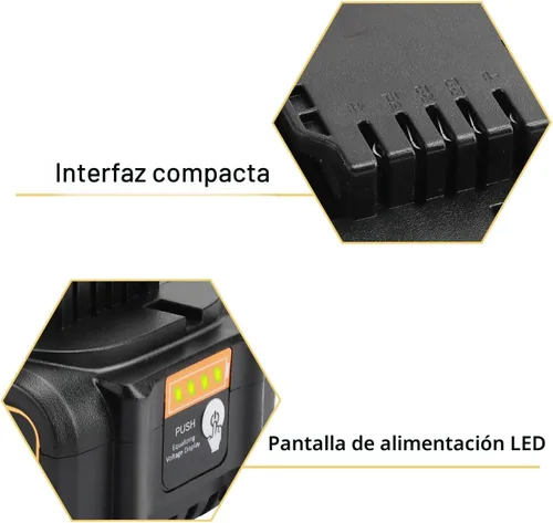 Vista 2 de waitley Batería de repuesto de 20 V 6.0 A compatible con herramientas eléctricas inalámbricas Dewalt DCB200 DCD DCF DCG Series
