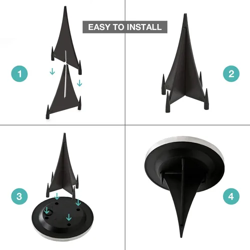 Vista 6 de ExpertPower Luz de suelo alimentada por energía solar para vacaciones de Navidad, 8 luces LED impermeables para patio con sensor oscuro