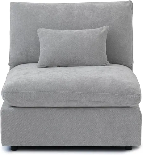 Vista 15 de WJShome Sofá Seccional Cloud Couch de 83 pulgadas para sala de estar, sofá seccional modular relleno de plumón, sofás en forma de L con otomana
