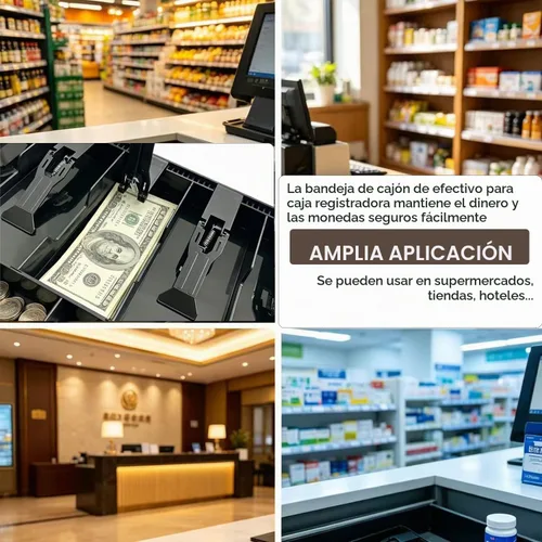 Vista 7 de Bandeja de caja registradora de 5 billetes y 4 compartimentos para monedas