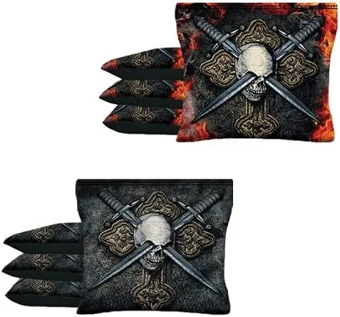 Vista 9 de Custom Shark Attack Submarine Set of 8 Regulation Cornhole Bags B40 Negro/Azul