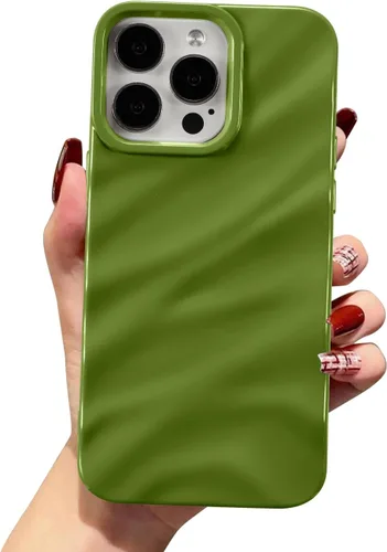 Vista 78 de QLTYPRI Funda compatible con iPhone 11, bonita funda con patrón de ondas de agua para niñas y mujeres, delgada, satinada, brillante, suave, de Beige