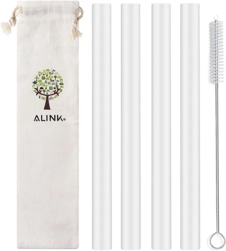 Vista 9 de ALINK Pajitas Boba de silicona reutilizables, pajitas extragrandes para batidos de té de burbujas para reventar perlas de tapioca, paquete de 4