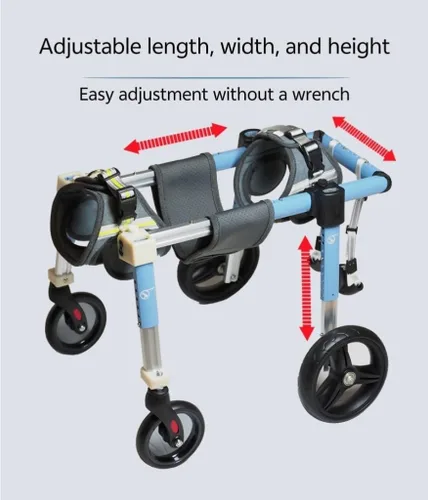 Vista 2 de Wheelchair for Hind Leg Dogs，Disabled Dog Cart Mobility Aid，Easy Installation，Free Switching Between 4 Wheels and 2 Wheels，fit Pet Wheel Chair for