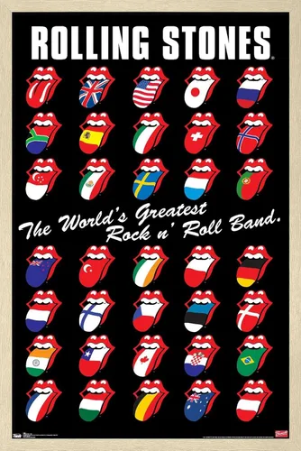Vista 7 de Trends International Rolling Stones - Póster de pared de cuadrícula, 14.725 x 22.375 pulgadas, versión enmarcada de madera de granero Versión