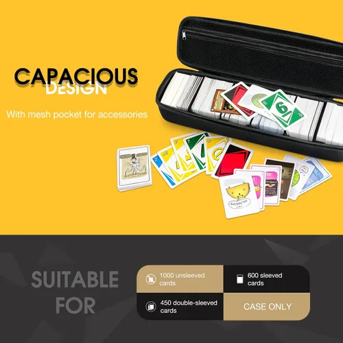 Vista 2 de ProCase - Estuche de almacenamiento para tarjetas coleccionables con 5 divisores Durable Travel Box for Playing Card Games, Stores 1200 Cards