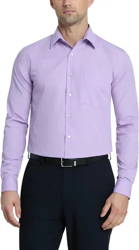 Vista 10 de Van Heusen Mens Dress Shirt Regular Fit Poplin Solid Negro