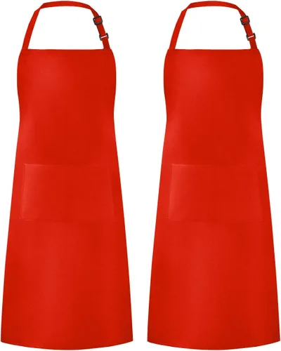 Vista 13 de Syntus Delantal ajustable con 2 bolsillos, delantales de cocina para mujeres, hombres, chef