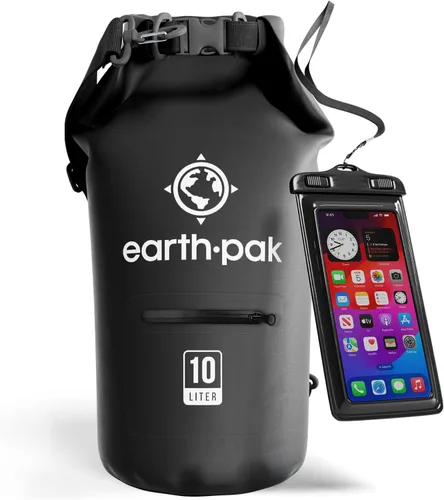 Vista 40 de Earth Pak Bolsa seca impermeable con bolsillo con cremallera, mochila impermeable para mantener el equipo seco