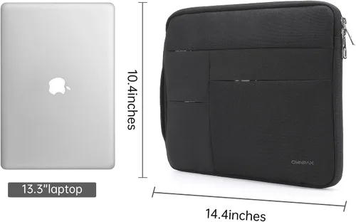 Vista 7 de Omnpak - Funda para laptop de 13 pulgadas para MacBook Air/Pro M5-M1/MacBook Neo con bolsillos y asa lateral, funda protectora resistente al agua