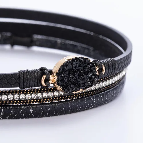 Vista 83 de FANCY SHINY - Pulsera de cuero estilo bohemio, pulsera de cuentas de cristal con cierre magnético, regalos de joyería para mujer