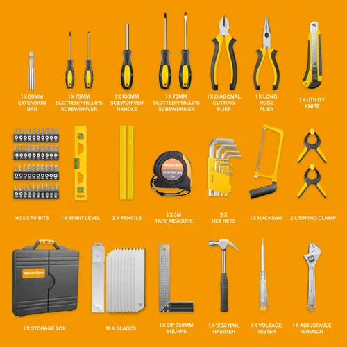 Vista 7 de Juego de herramientas de mano de 79 piezas para el hogar, kit integral de reparación de automóviles, kits de herramientas multifuncionales
