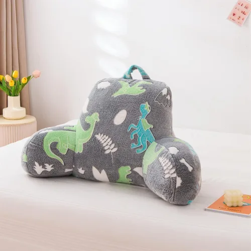 Vista 5 de Aimuan - Almohada de lectura que brilla en la oscuridad, almohada de descanso para la cama en forma de cuña para niños, almohada de respaldo que