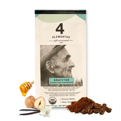 Vista 15 de 4 Elementos Café integral clásico de 12 onzas, tostado medio oscuro, 100% arábica de Colombia, sabor audaz y rico