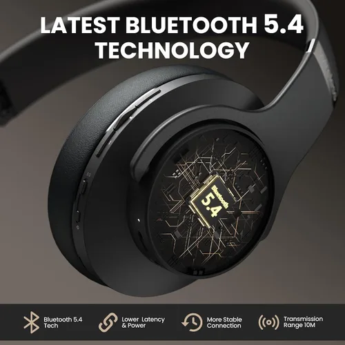 Vista 7 de DOQAUS Auriculares Bluetooth sobre la oreja, control de aplicaciones Negro