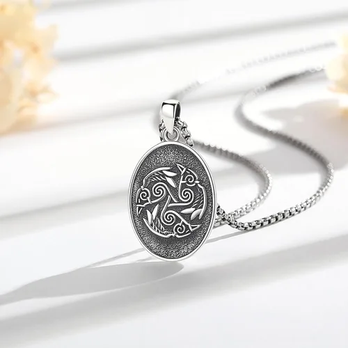 Vista 120 de EUDORA Collar de plata de ley 925 con moneda Hécate, Athena, Perséfono, Nyx, diosa de la luna triple, diosa celta, rueda de Hécate, llave, regalo