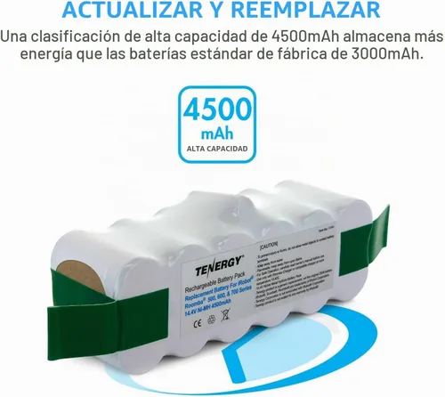 Vista 2 de Batería de repuesto Tenergy para iRobot 500