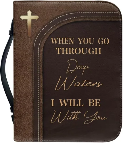 Vista 28 de Cubierta de la Biblia de diseño personalizado Funda de libro con cremallera de cuero PU Funda de transporte de Biblia multifunción Regalo