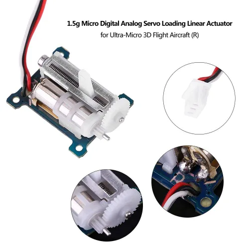 Vista 7 de Servo analógico, 0.05 oz 0.4 lbs/cm 3.7V 5V Micro Digital Servo Carga Lineal Actuador Lineal con Alambre para Ultra Micro 3D Vuelo Aeronave, 0.591 x