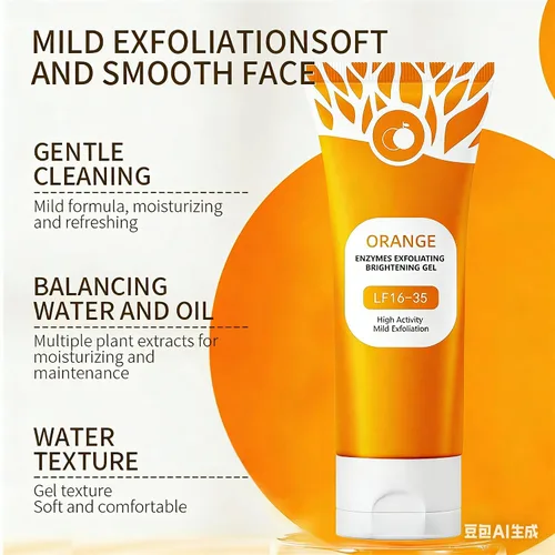 Vista 2 de Gel exfoliante naranja para cara y cuerpo, exfoliante de gel limpiador 2026, exfoliante de poros de naranja, limpieza profunda de poros, elimina