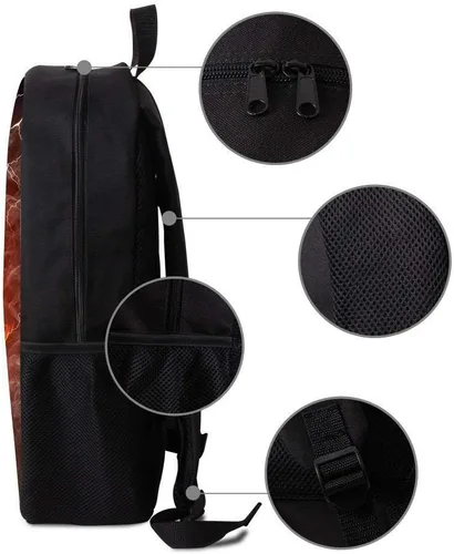 Vista 4 de Mochila deportiva de 17 pulgadas, mochila negra para niño, diseño fresco, casual, mochila escolar para hombreniñoniñamujer, Baloncesto, Mochilas