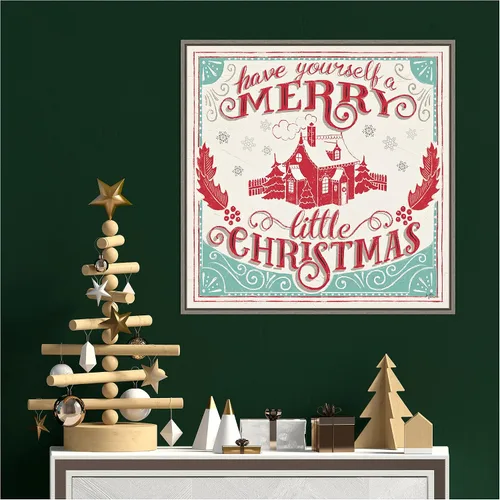 Vista 7 de Amanti Art Lienzo enmarcado para pared, diseño de Merry Little Christmas V, de Janelle Penner (22 pulgadas de ancho x 22 pulgadas de alto), marco