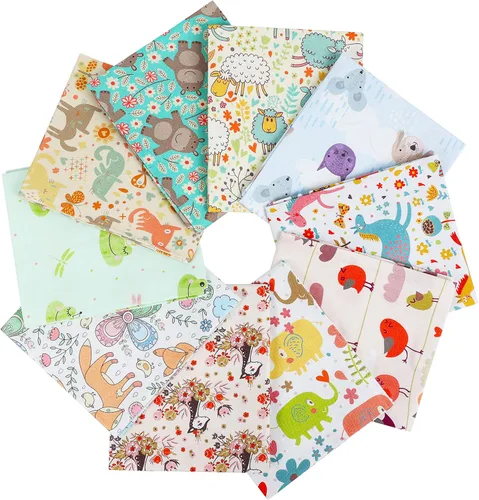Vista 12 de Craftido -25 Opciones- Paquetes de Tela de Acolchado 100% Algodón 10pcs Fat Quarters 18"x21"-Peso Mediano 5.2 oz- Algodón Suave para Acolchado