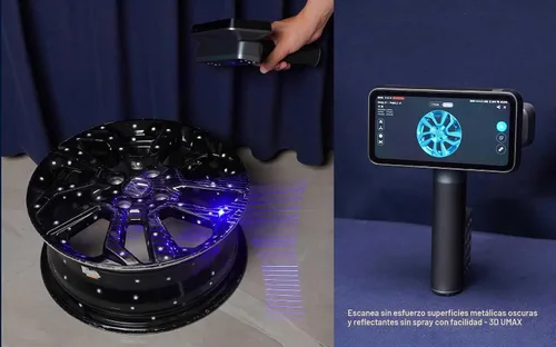 Vista 2 de EinScan Rigil - Escáner inalámbrico 3D con tocadiscos, láser híbrido e