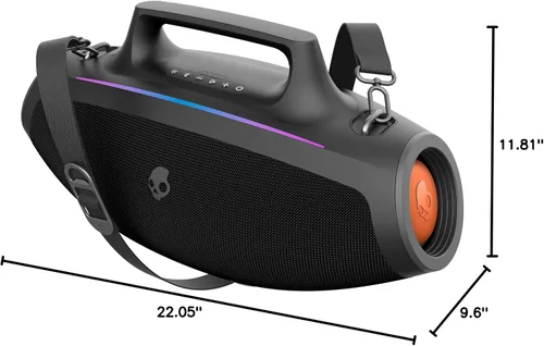 Vista 8 de Skullcandy Barrel - Altavoz Bluetooth Boombox – Altavoz portátil inalámbrico resistente al agua, con modo de espectáculo de luz LED, batería de 12