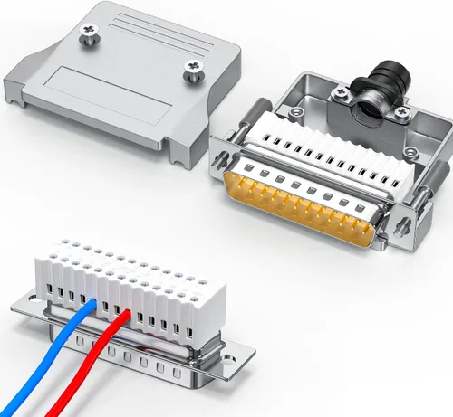 Vista 12 de DB37 - Placa de conexión hembra, adaptador de terminal D-Sub de 37 pines con terminales de tornillo, placa de conector sin soldadura para cable