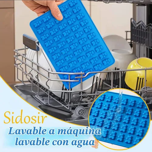 Vista 6 de Sidosir 4 Piezas Moldes de Ositos de Goma, Molde de Chocolate de Silicona Antiadherente para Dinosaurio, Dona, Corazón, Moldes de Dulces de Silicona