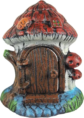 Vista 2 de Lulu Decor, Tapón decorativo para puerta de hada, 100% hierro fundido, 4 libras, 5 onzas (diseño de setas)