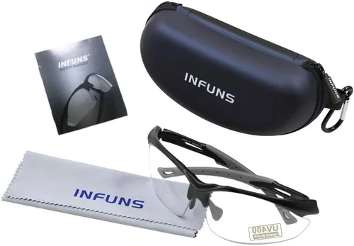 Vista 7 de YIFAN Z87 - Gafas de pickleball de seguridad anti niebla y arañazos para hombres y mujeres con marco negro Envoltura 100% protección UV
